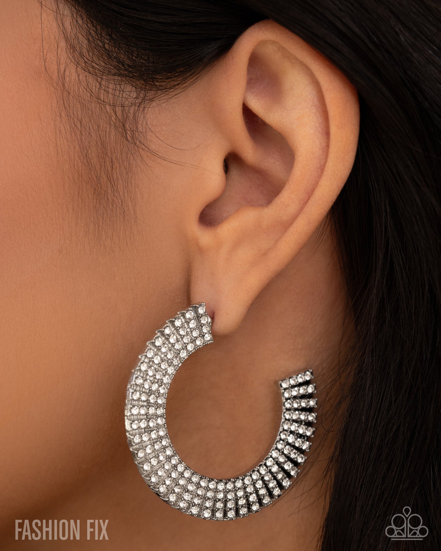 Paparazzi Audacious Allure - White Earrings