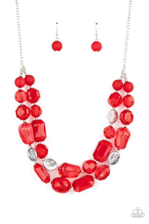 Paparazzi Oceanic Opulence - Red Necklace