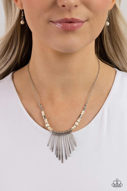 Paparazzi Claws of Nature - White Necklace