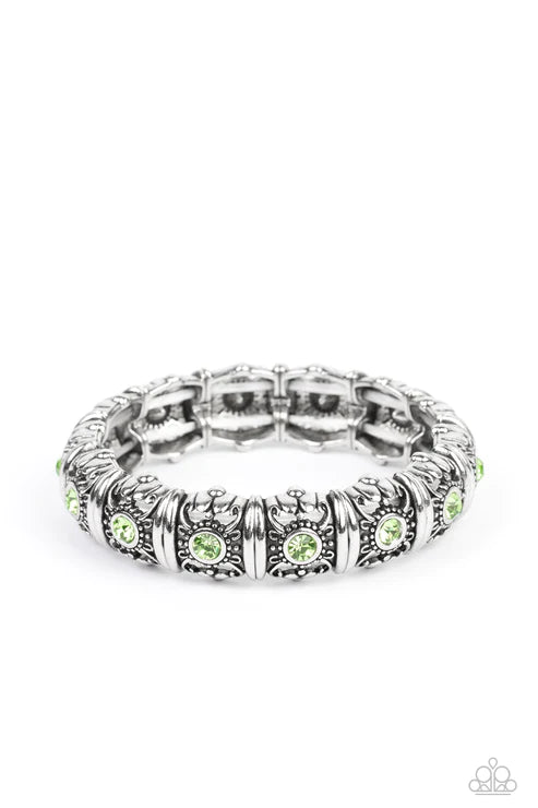 Paparazzi Ageless Glow - Green Bracelet ~