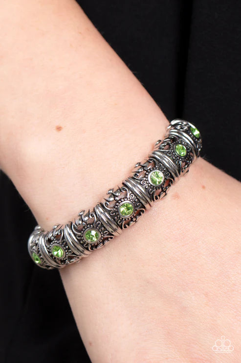 Paparazzi Ageless Glow - Green Bracelet ~