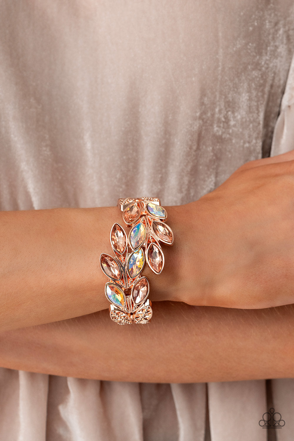 Luminous Laurels - Rose Gold Paparazzi Bracelet