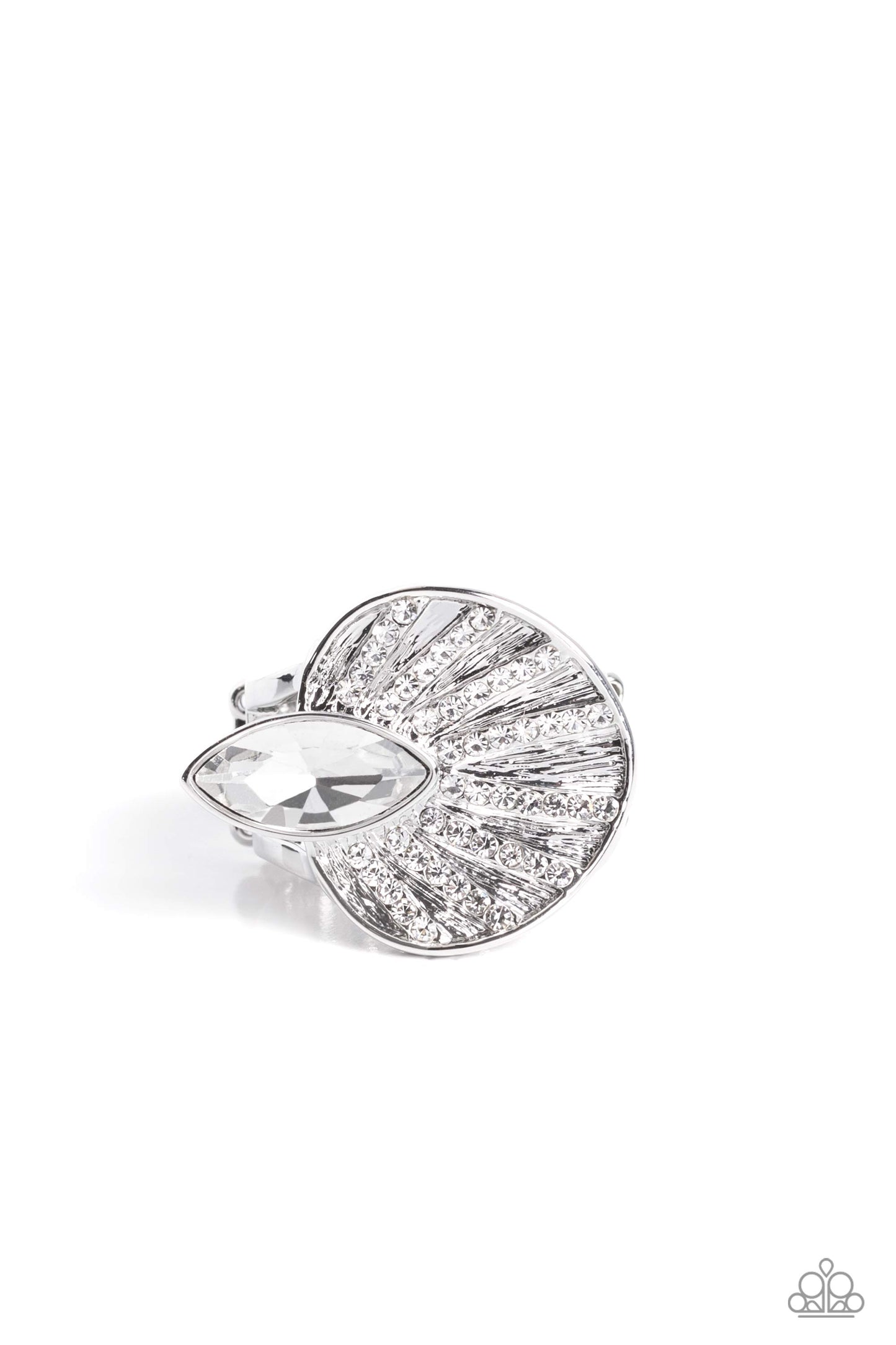 Paparazzi Fan Dance Dazzle - White Ring