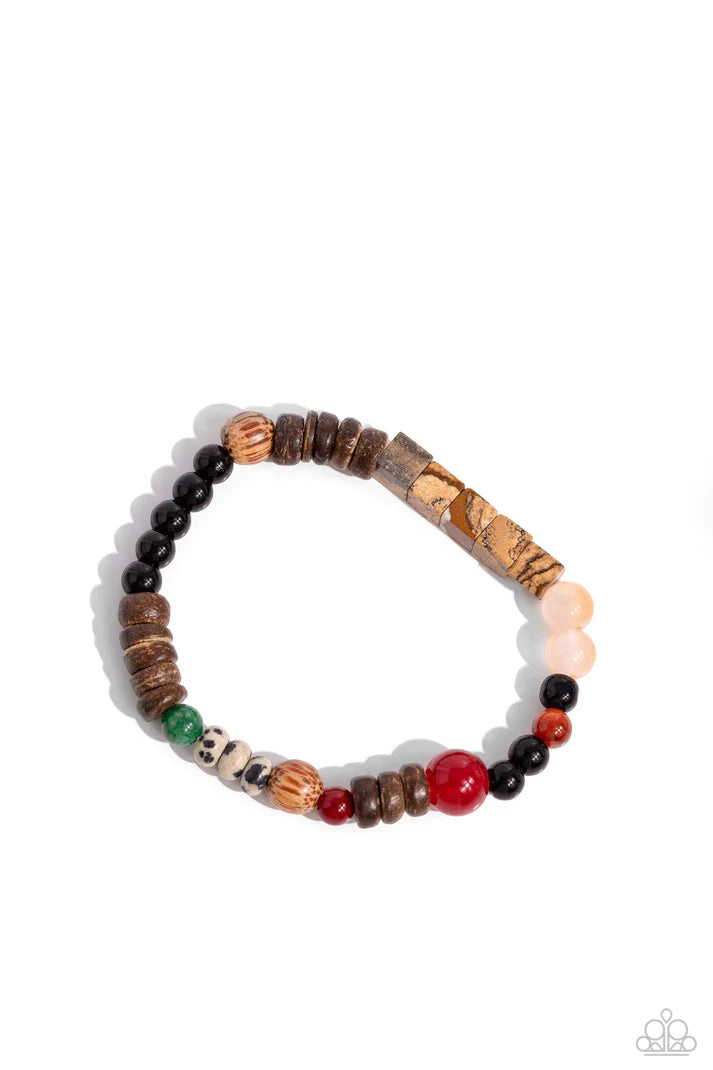 Paparazzi Bracelet - I WOOD Be So Lucky - Orange