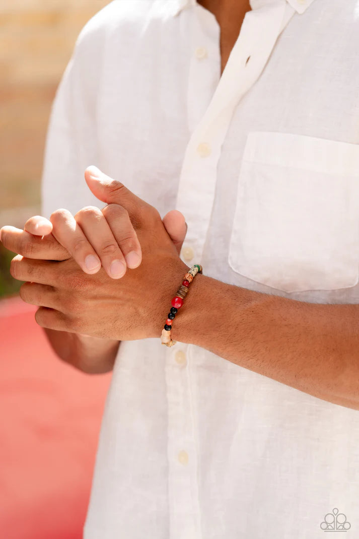 Paparazzi Bracelet - I WOOD Be So Lucky - Orange