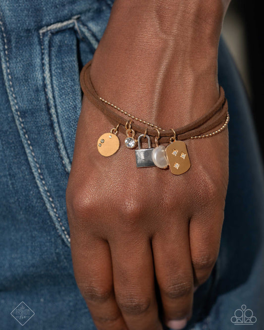 Paparazzi Serendipitous Suede - Brown Bracelet
