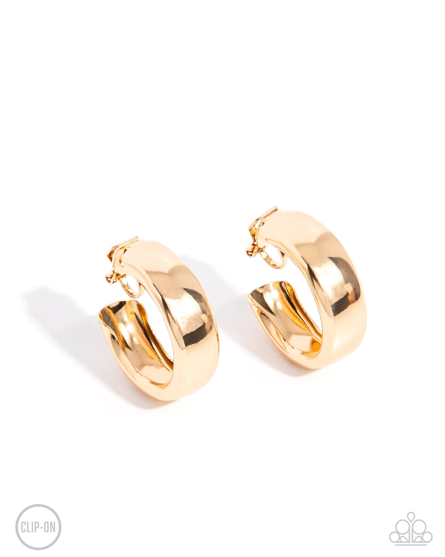 Paparazzi Round Reputation - Gold Clip-On Earrings