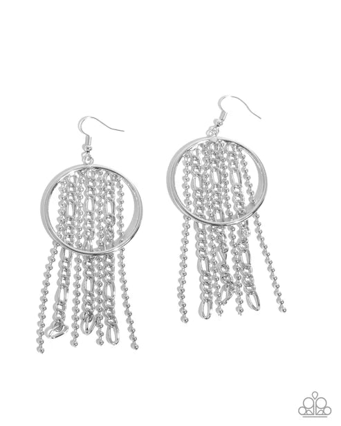 Paparazzi Laborious Lure - Silver Earrings