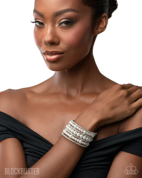Paparazzi Finalized Flair - White Bracelet