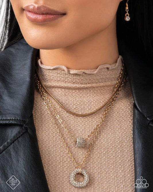 Paparazzi Dominant Dignity -Gold Necklace