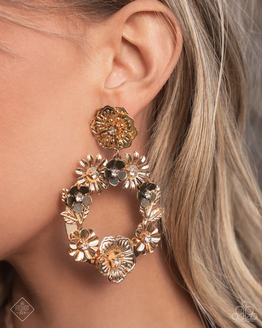 Paparazzi Graceful Garden - Gold Earrings