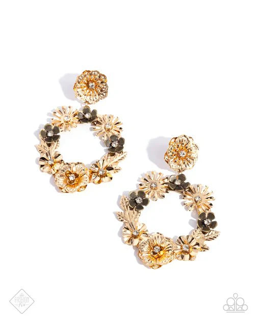 Paparazzi Graceful Garden - Gold Earrings