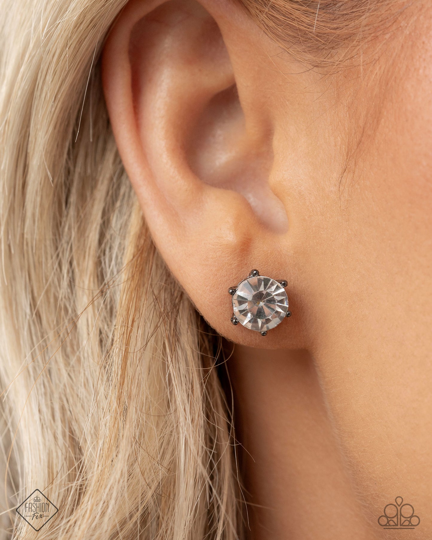Paparazzi Forceful Facets - Black Earrings