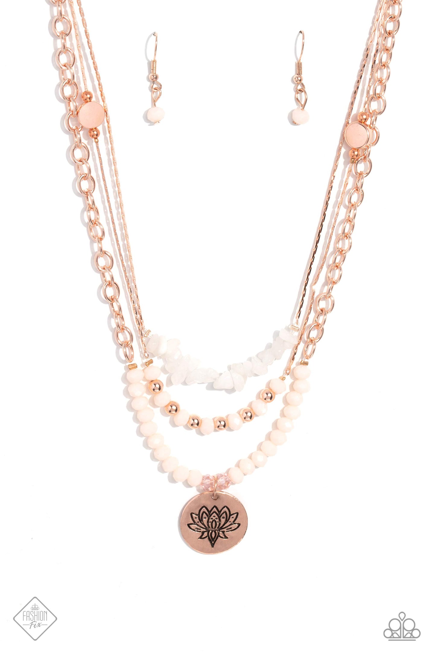 Paparazzi Lotus Luxury - Rose Gold Necklace
