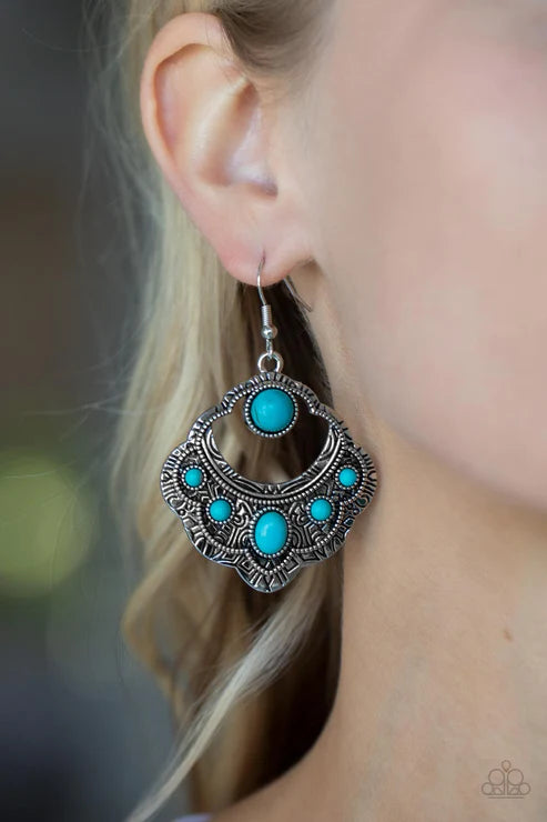 Malibu sunset blue earrings paparazzi Clearance