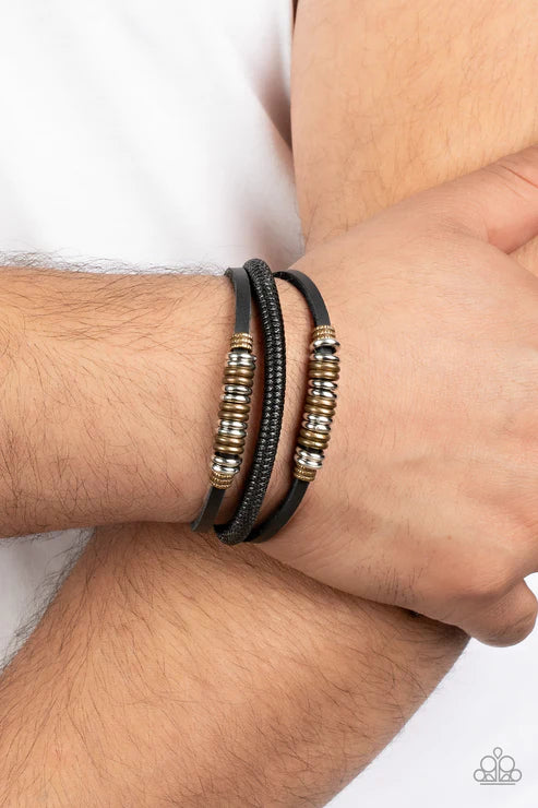 Paparazzi Treasure Tracker - Black Bracelet