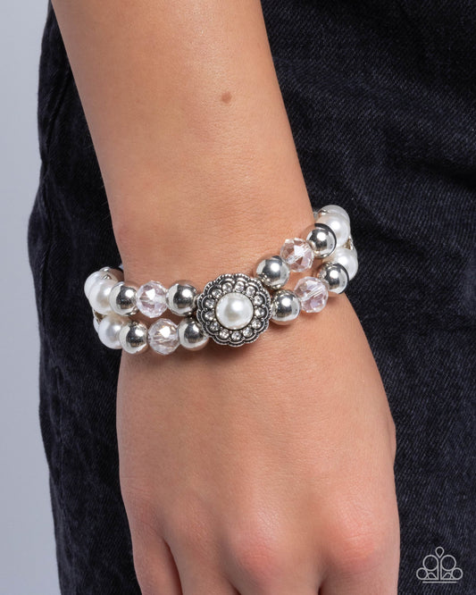 Paparazzi Retrograde Review - White Bracelet