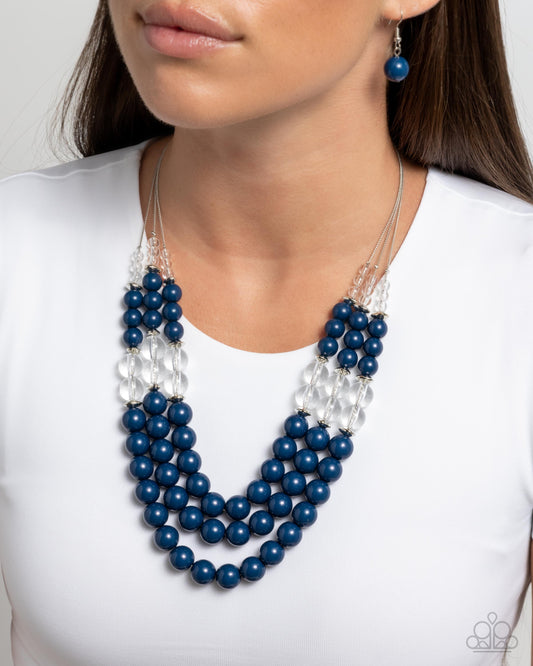 Paparazzi Speckled Statement - Blue Necklace
