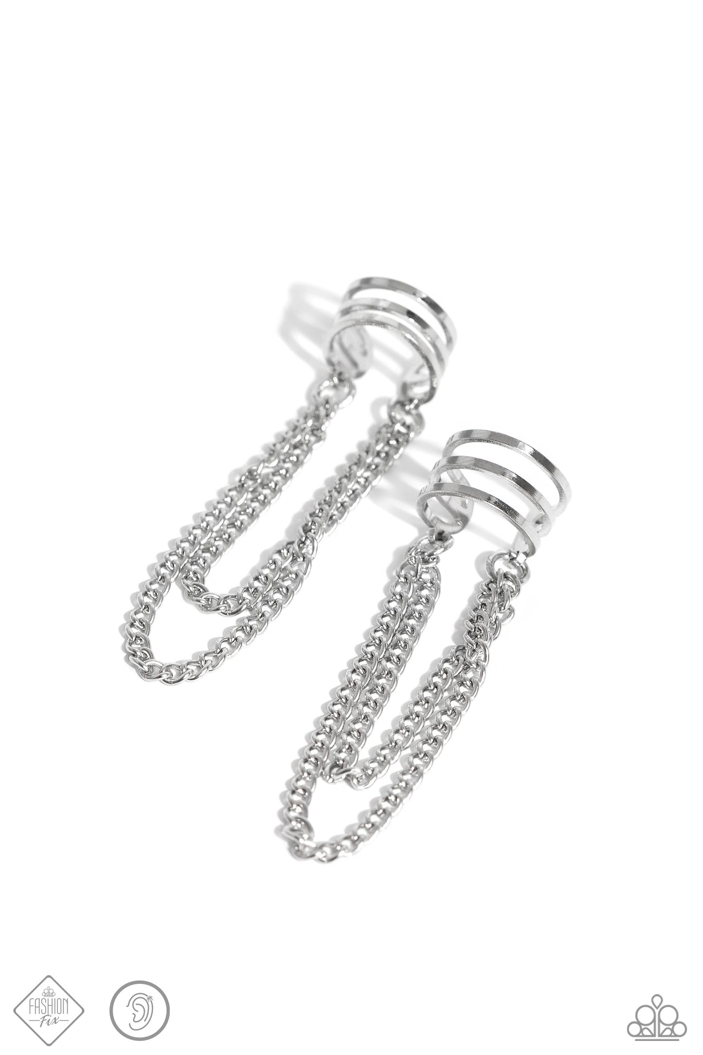 Paparazzi Unlocked Perfection - Silver Earrings