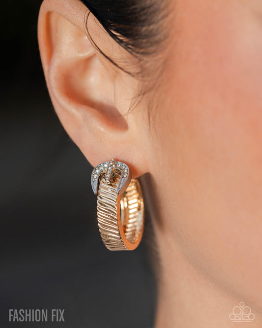 Paparazzi Assured Accent - Gold Earrings