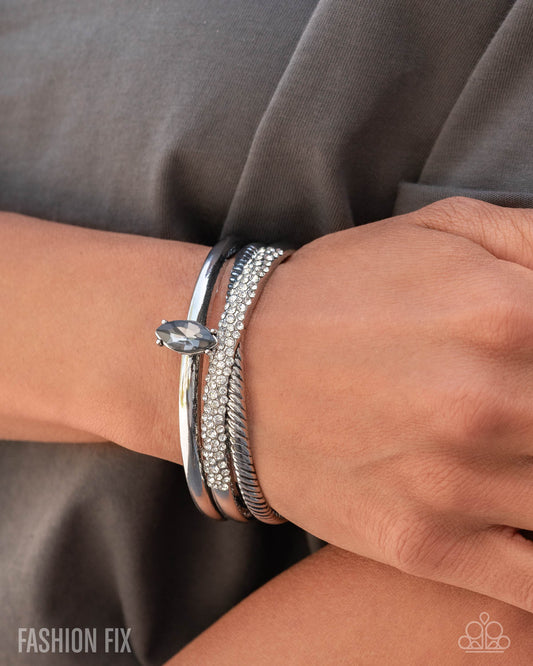 Paparazzi Bold Boundary - Silver Bracelet