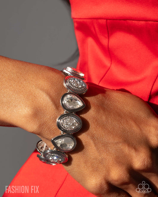 Paparazzi Mesmerizing Memoir - White Bracelet