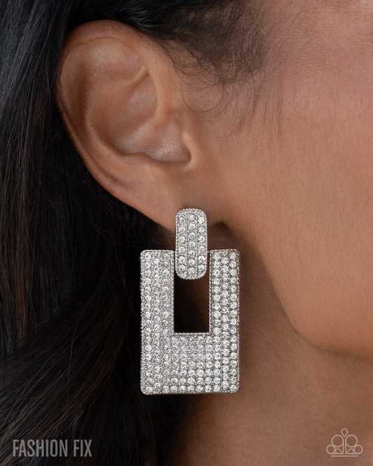 Paparazzi Sophisticated Stage - White Earrings