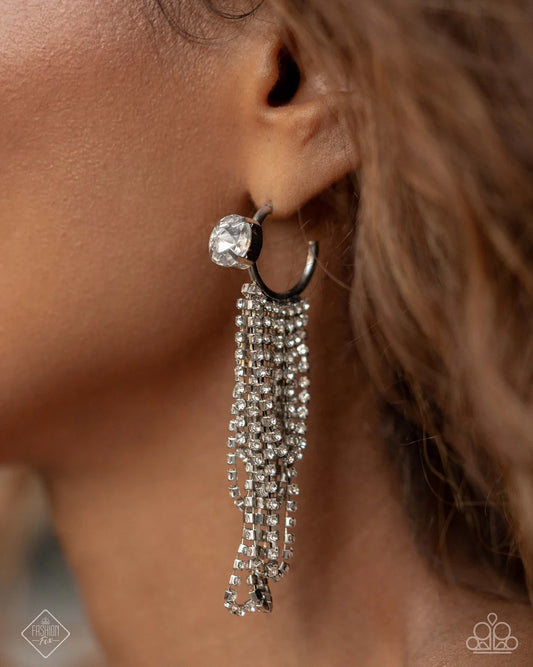Paparazzi Ceaseless Chic - White Earrings