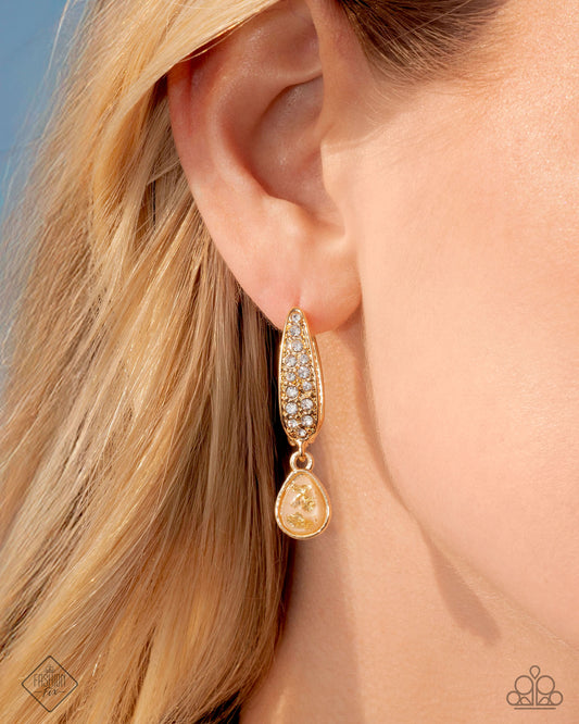 Paparazzi Cheerful Care - Gold Earrings