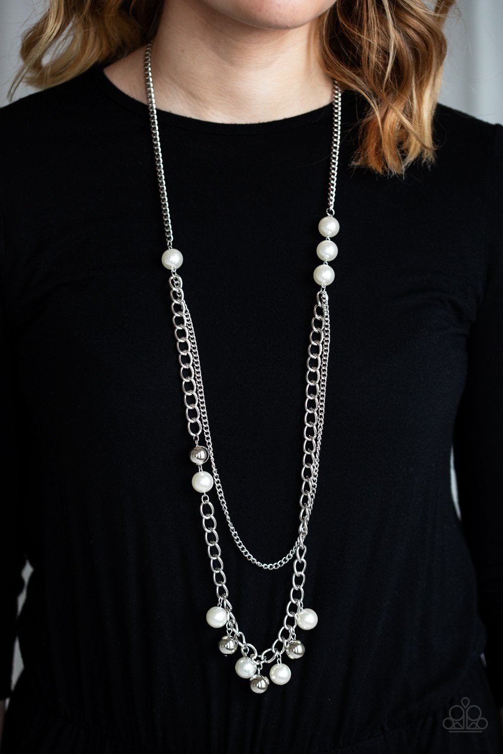 Paparazzi Modern Musical-White Pearls Necklace