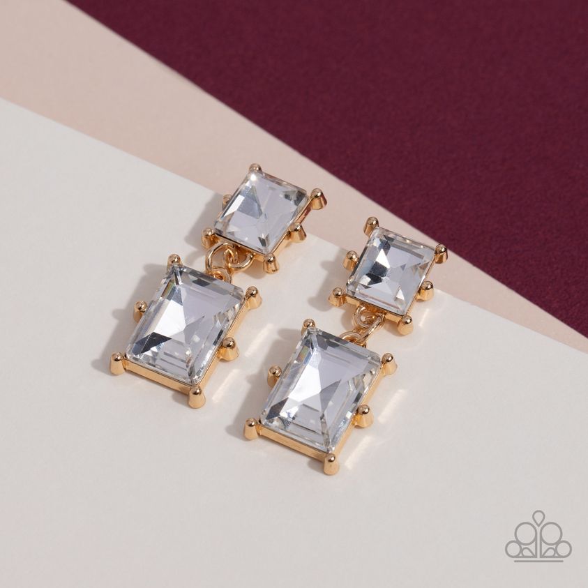 Paparazzi Cosmic Queen - Gold Earrings