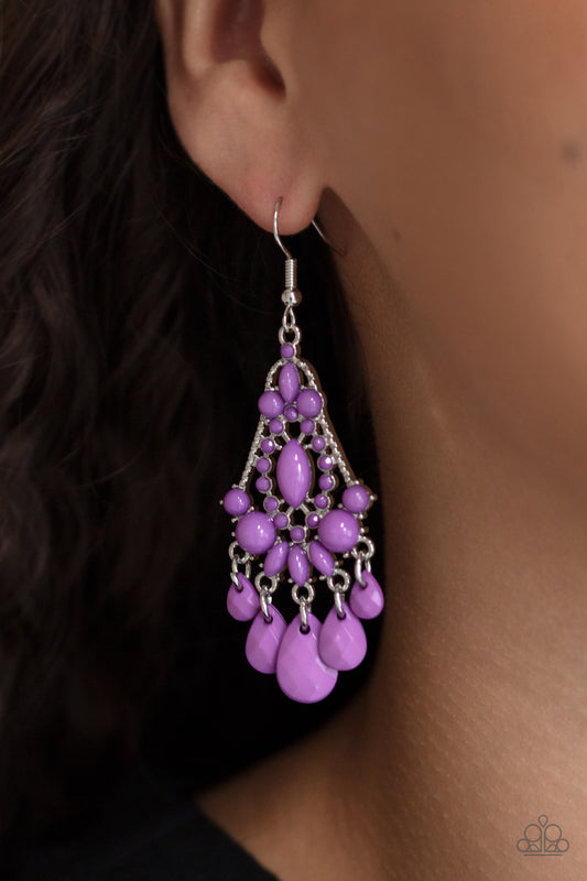 Paparazzi STAYCATION Home - Purple Earrings
