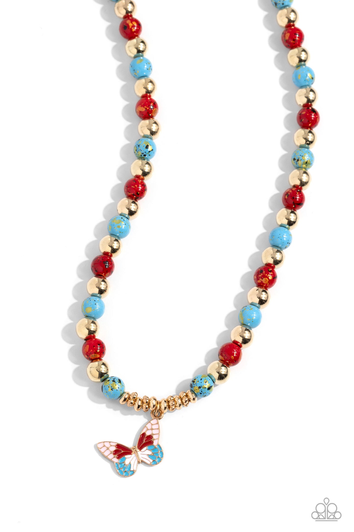Paparazzi Speckled Story - Red Necklace