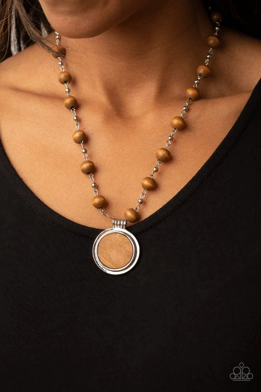 Paparazzi Soulful Sunrise - Gold Wood Necklace