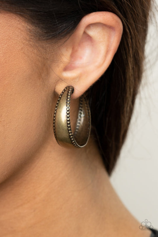 Paparazzi BURNISHED BENEVOLENCE - BRASS Earrings