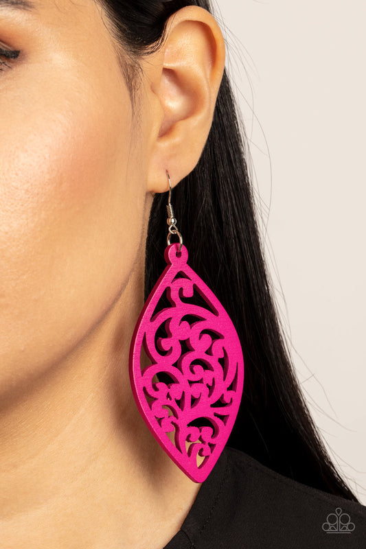 Coral Garden - Pink Paparazzi Earrings