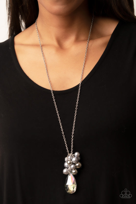 Drip Drop Dazzle - Silver Paparazzi Necklace