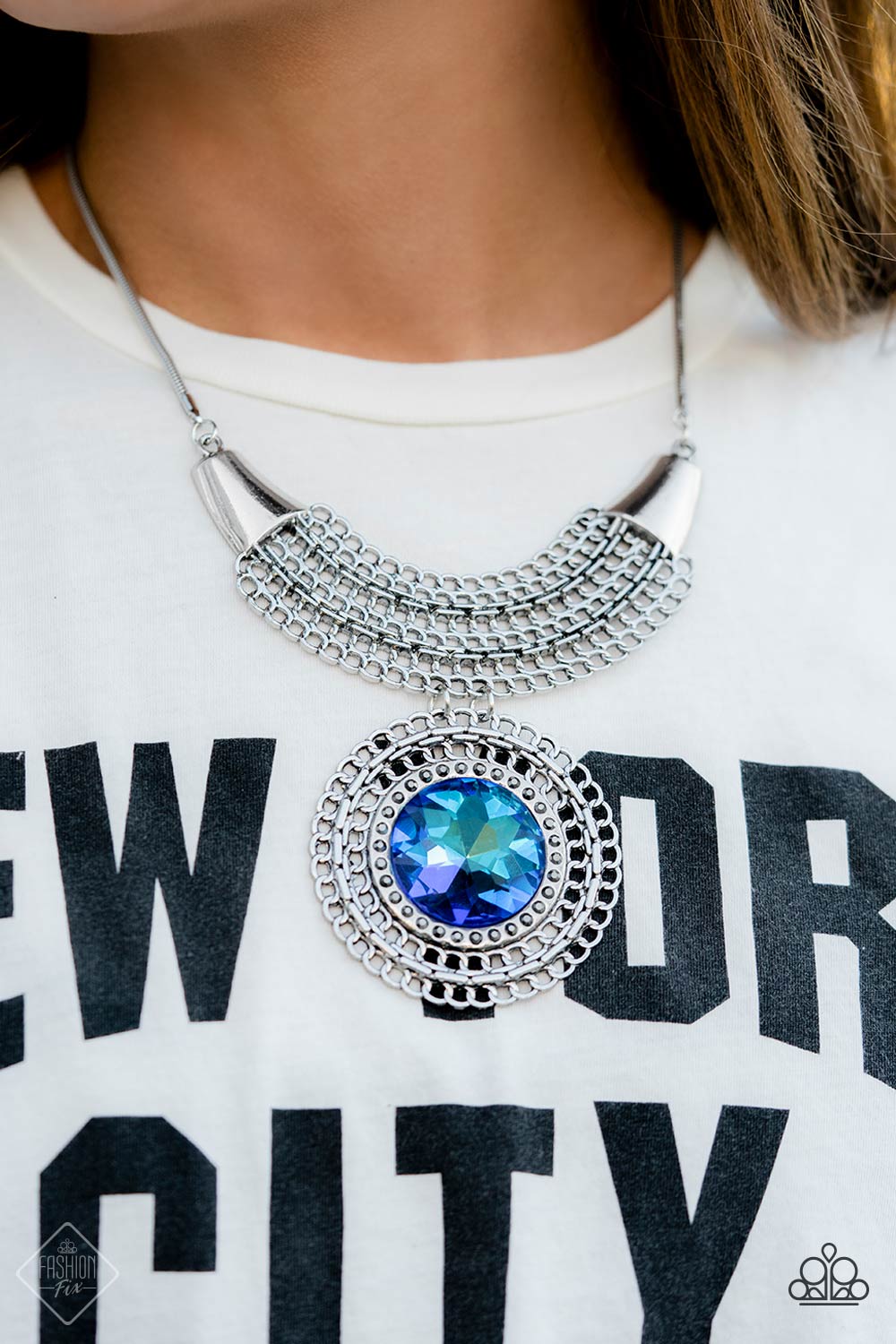 Paparazzi Excalibur Extravagance - Blue Necklace