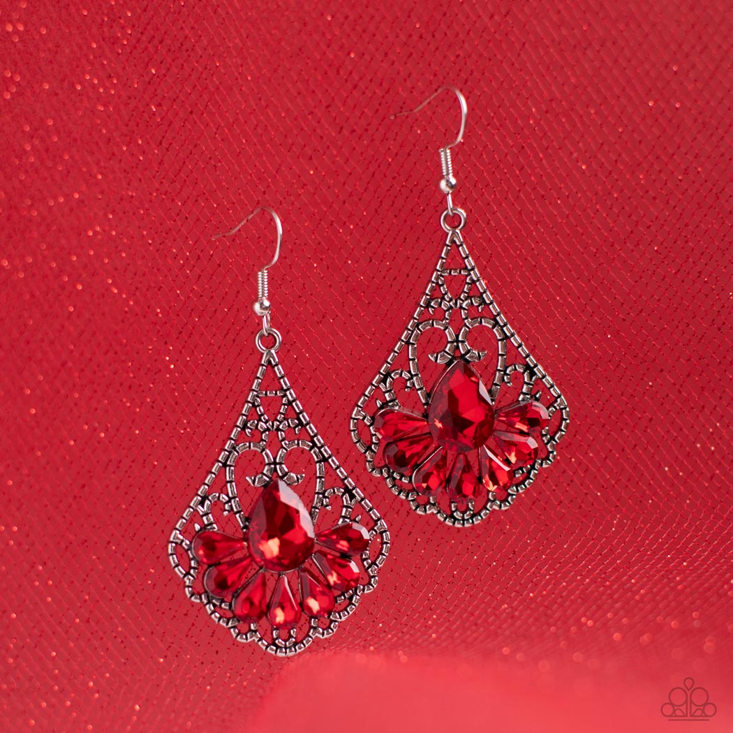 Paparazzi Exemplary Elegance - Red Earring