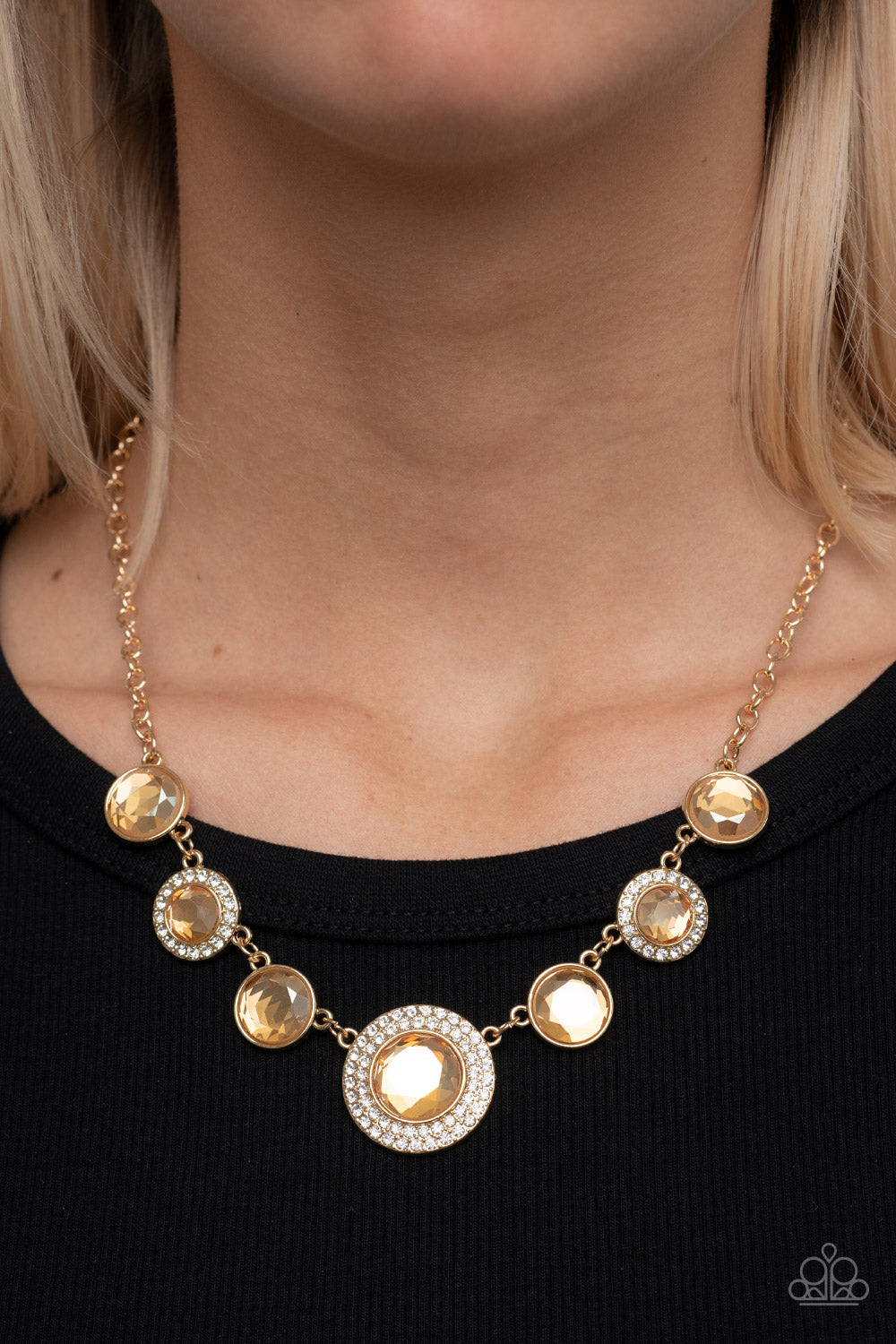 Extravagant Extravaganza - Gold Paparazzi Necklace