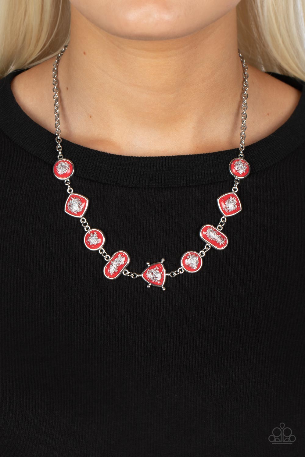 Paparazzi Fleek and Flecked - Red Necklace