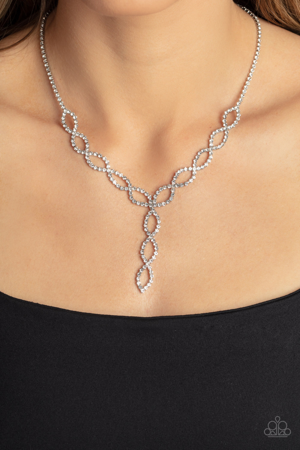Infinitely Icy - White Paparazzi Necklace