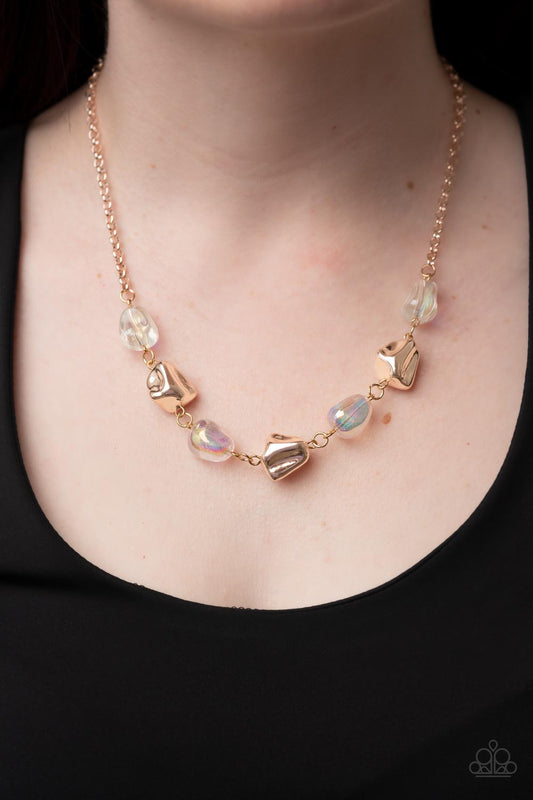 Inspirational Iridescence - Rose Gold Paparazzi Necklace