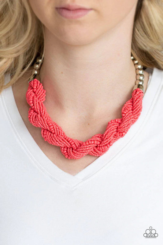 Savannah Surfin Living Coral Seed Paparazzi Necklace