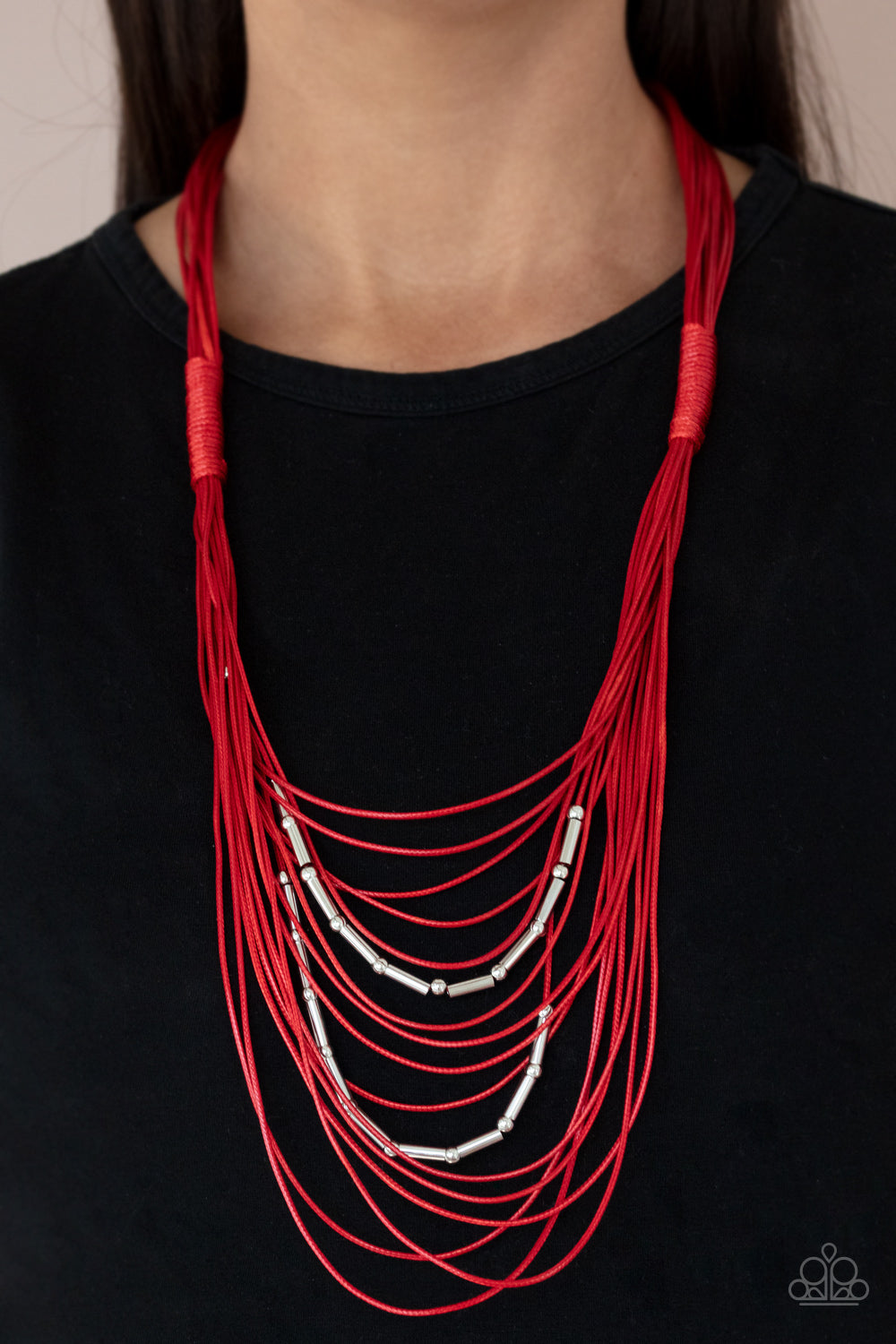 Paparazzi Nice CORD-ination - Red Necklace