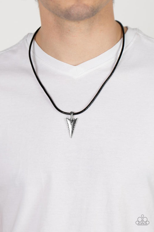 Pharaohs Arrow - Black - Paparazzi Necklace