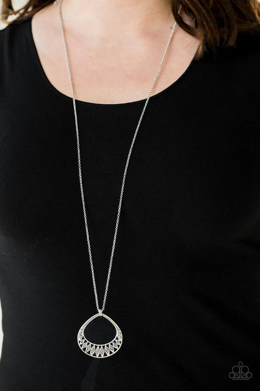 Prehistoric Drama - Silver - Paparazzi Necklace