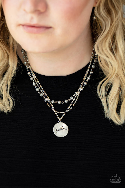 Promoted to Grandma - Silver Paparazzi Necklace