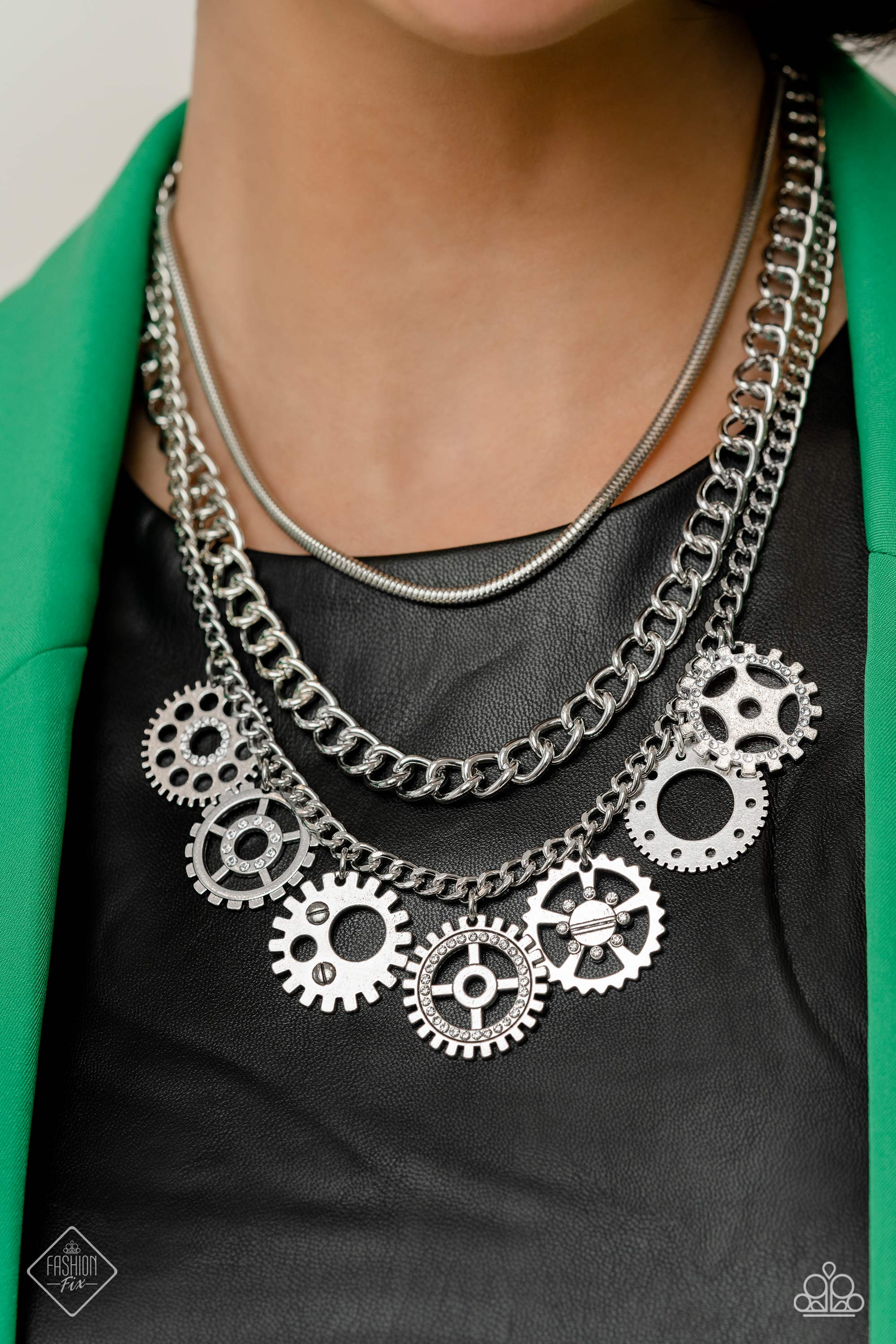 Paparazzi LOCK and Roll Silver Necklace