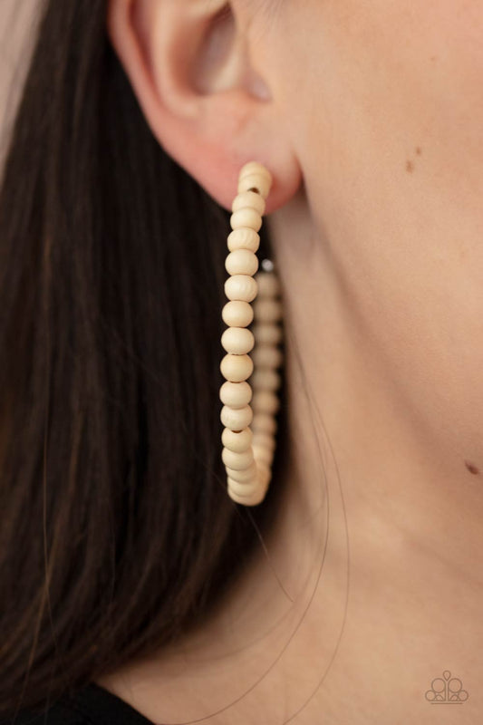 Should Have, Could Have, WOOD Have - White Paparazzi Earrings